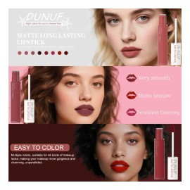 Estuche De Brillos De Labios Dunuf 8 Pzas, Larga Duración