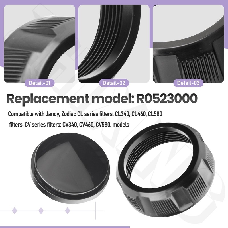 R0523000 Filter Drain Cap Assembly Compatible with Zodiac - Jandy