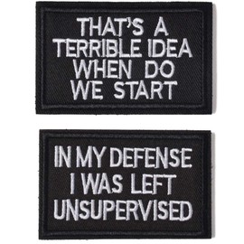 AXEN In My Defense I was Left Unsupervised Tactical Military Morale Patch for Tactical Gear Hat Backpack Jackets