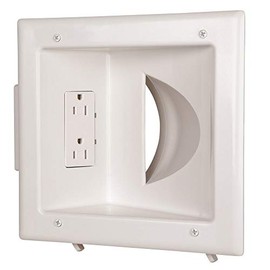 SF Cable Recessed Media Plate with Duplex Receptacle
