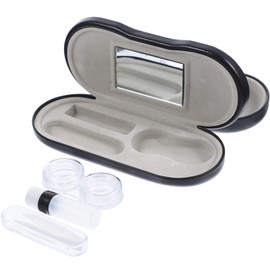 FOMIYES Double Layer Glasses Case Delicate - Case Case Cute Small Contacts Holder Double Eyeglass Case Wear-Resistant Contacts Holder Travel Carrying Case Pu Replaceable Miss