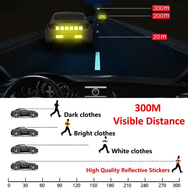 ETOPARS Pack of 8 Reflective Car Door Handle Stickers White