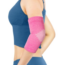 AVIDDA Elbow Support for Women (1 Pair), Antislip Elbow Compression Sleeves Elbow Brace, Relief from Tennis, Golfers Elbow and Other Elbow Conditions, Pink