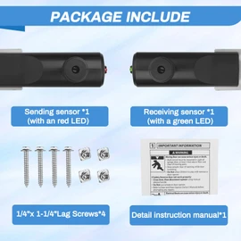Garage Door Sensors for Genie/Overhead, Garage Door Sensor GSTB-R STB-BL Compatible with Genie/Overhead Garage Door Opener Made After 1993, Item Includes Two Sensors (Receiving&Sending)