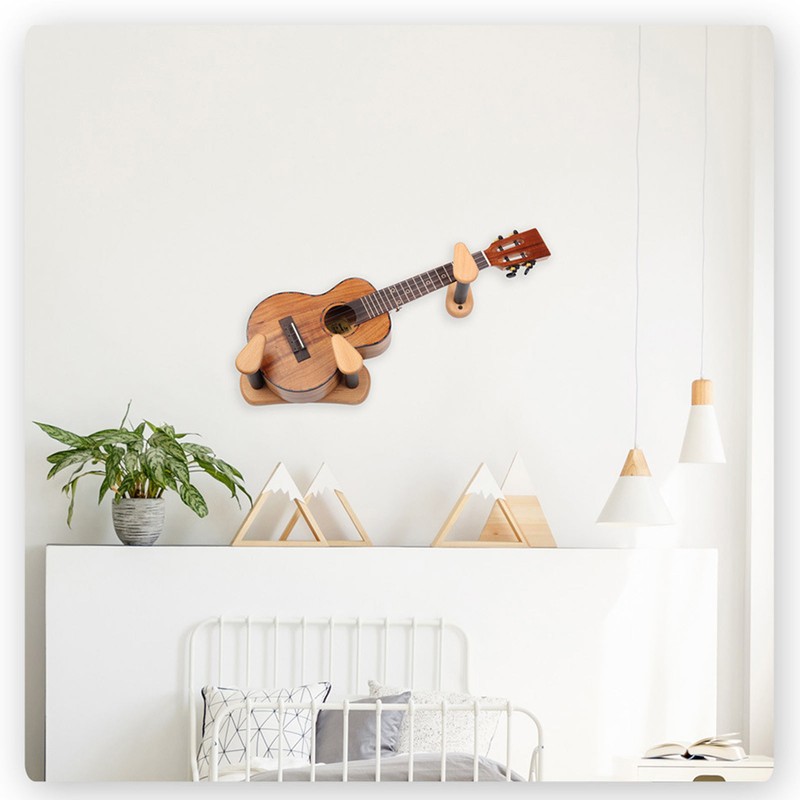 Wood Electric Guitar Wall Mount Horizontal Universal Space Saving Split