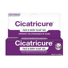 Cicatricure Scar Gel Cream Reduces Visible Scarring From Surgery, Burns, Acne, Injury 1.0 oz ( 2pk.)