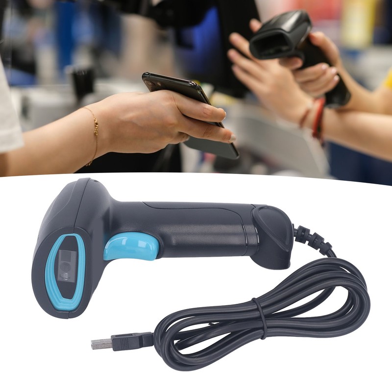 Wired Barcode Scanner High Accuracy Quick Response Smart Voice QR