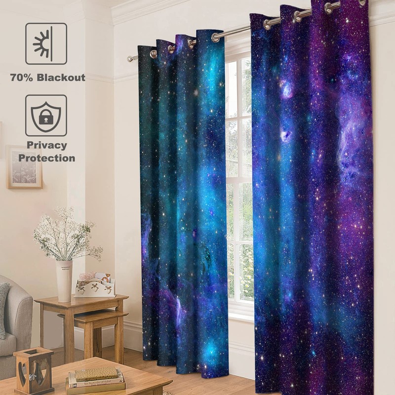 Jekeno Galaxy Blackout Curtains Outer Space Nebula Universe Starry Sky