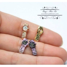 SMA 1:12 Dollhouse Miniature Watch/ Miniature Clock/ Doll Watch A17 - Silver