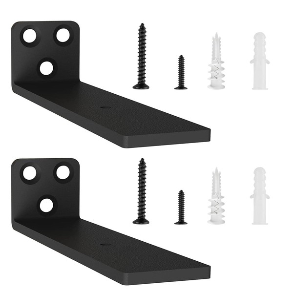 2 Pack Floating Shelf Brackets 5in, Heavy Duty Wall Mounted