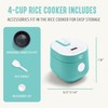 GreenLife Digital Rice Cooker, 2-Cups Uncooked/4-Cups Cooked, Removable Nonstick Ceramic