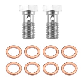 X AUTOHAUX 2 pieces thread turbo brake line banjo single bolt 20 mm M10 x 1.5