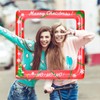 LASLU Merry Christmas Inflatable Selfie Photobooth Frame Red and Green,
