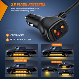 Nilight 2PCS 70 Inch Emergency Strobe Lights Strip 1125 LED Running Board Marker Light Amber Flexible Side Flashing Warning Caution Safety Waterproof for Truck Construction Vehicles Pickup