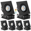 KnLnny Ware Black Recessed Lighting Square 4 inch 6 Pack,Canless