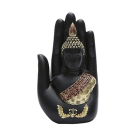 POHOVE Palm Tree Buddha Statue in Palm Tree Statue Buddha Hand Figurines and Statues Resin Thai Buddha Statue Buddhist Figurines Home Decor