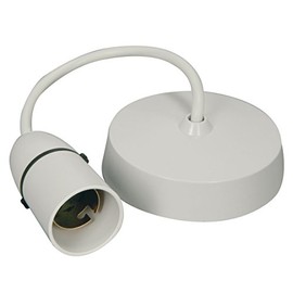 Merriway BH03026 Ceiling Rose 9" Flex & Holder White Pre-Wired -1 Pcs