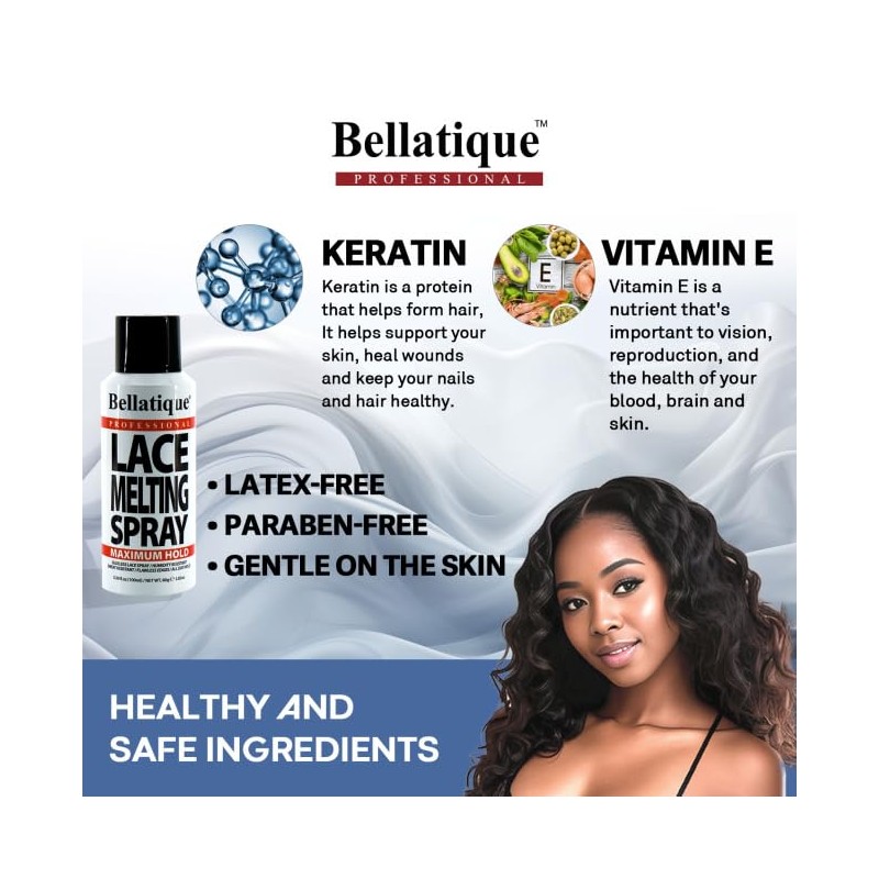 Bellatique Lace Melting Spray (3.38 oz) - Maximum Hold. Flawless