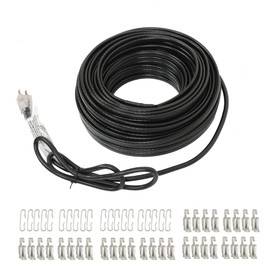 LiGuVCY Heating Cable for Metal And Plastic Gutters/Downspouts, Self-Regulating Roof Snow Deicing Heat Tape for Freeze Protection, Essential for Melting Snow on Roofs (120FT)