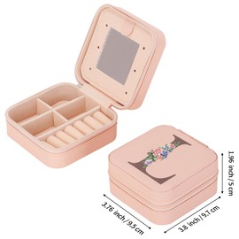 LETURE Travel Jewelry Case Small Jewelry Box Jewelry Organizer with Mirror, Unique Gifts for Women Teen Girl Mom Grandma gifts, Ring Necklace Earring Jewelry Holder Organizer Box (L)