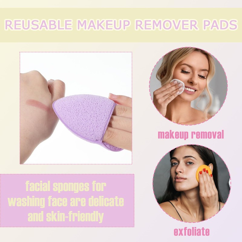 7 Pcs Face Sponges Cleansing, Compressed Facial Sponges Professional
