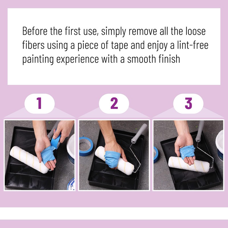 Bates- Paint Roller Covers, 9", Pack of 24, Covers for