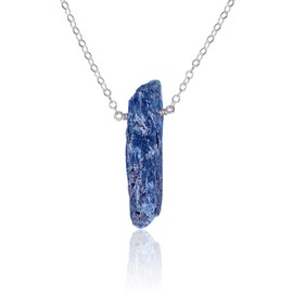 Kyanite Small Slab Necklace in Stainless Steel