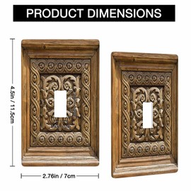 Moslion Brown Wood Pattern Wall Plate Covers Wooden Door Single Toggle Light Switch Outlet Cover Plug Decor Home Office Living Room