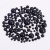 6540PCS Black Resin Flat Back Pearls Rhinestones,Mixed Size 2/3/4/5/6/8/10mm Half