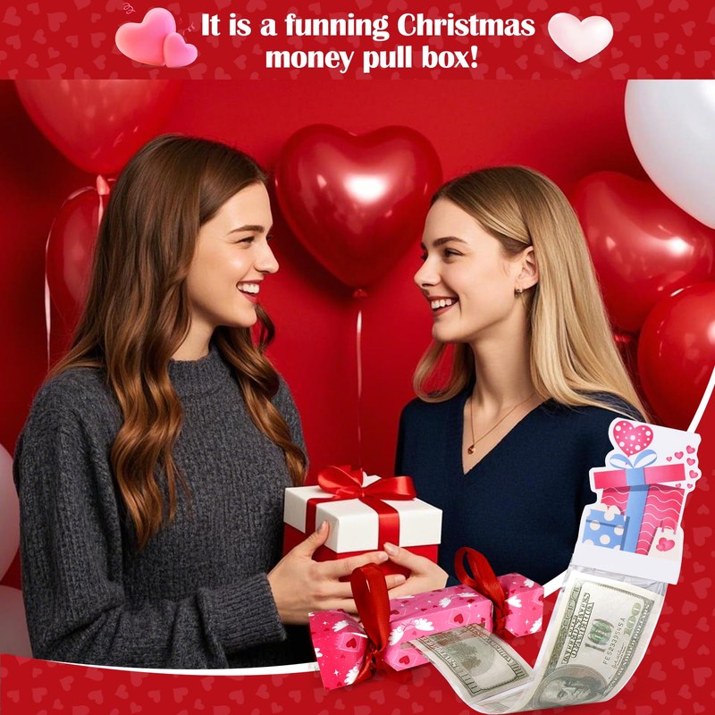 Vodolo 4PCS Valentine's Day Money Box for Cash Gift Pull,Funny