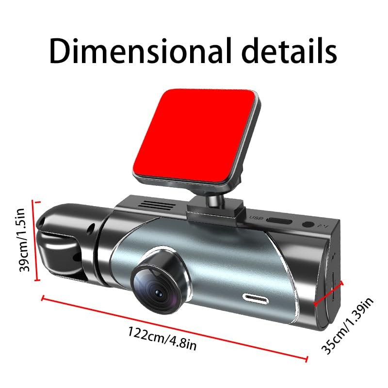 WAVANCKY 3 Channel Dash Cam Front and Rear Inside for