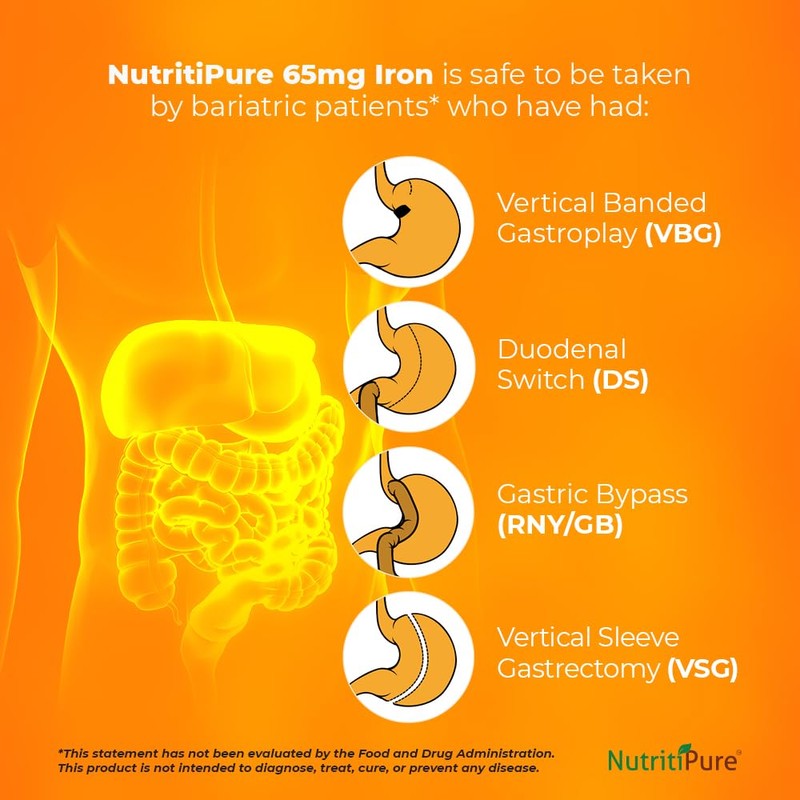 NutritiPure Chewable Iron 65 mg with Vitamin C 270 mg