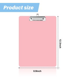 Geyoga 6 Pcs Plastic Clip Board with Low Profile Metal Clip, 12.3 x 8.9 Inch Macaron Standard A4 Letter Size Clipboard for Classrooms Nurse Clipboard for Office Supply School Students Women Restaurant