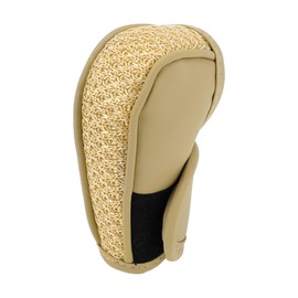 A ABSOPRO Gear Shift Knob Cover Decoration 11x4cm/4.33"x1.57" Stick Shifting Handle Protector PU Beige 1 Pc
