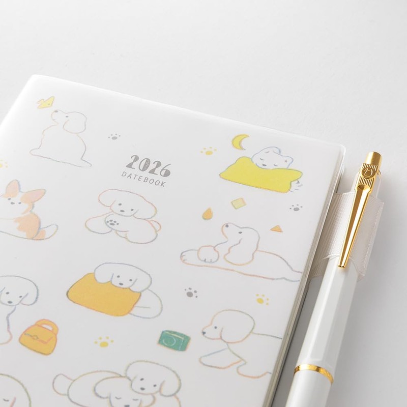 Midori Pocket Diary Planner 2026 A6 Weekly Dog Pattern 22366006