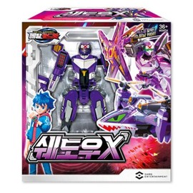 Metal Cardbot Shadow X Purple Shark Helicoptor Transforming Robot Card