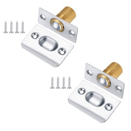 FUZVOL 2PCS Door Catch Drawer Door Closers Furniture Catcher Closure Stainless Steel Adjustable Heavy-Duty Spring Roller Ball Door Latch Catches Hardware for Wardrobe Closet Cupboard with Screws