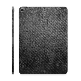 Carbon Fiber Tablet Skin Compatible with Apple iPad Air 11" (M3) 2025 - Black Leather - Premium 3M Vinyl Protective Wrap Decal Cover - Easy to Apply | Crafted in The USA by MightySkins