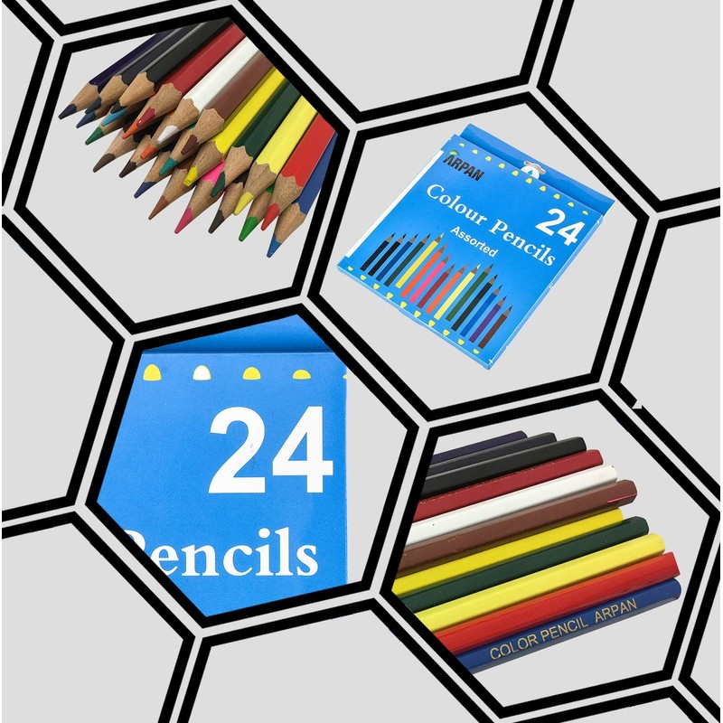 ARPAN Colouring Pencil - Assorted Colours Sharpened Long-Lasting Coloured Pencils