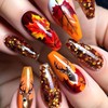 Maple Leaf Thanksgiving Press on Nails Medium Ballet Shaped Artificial