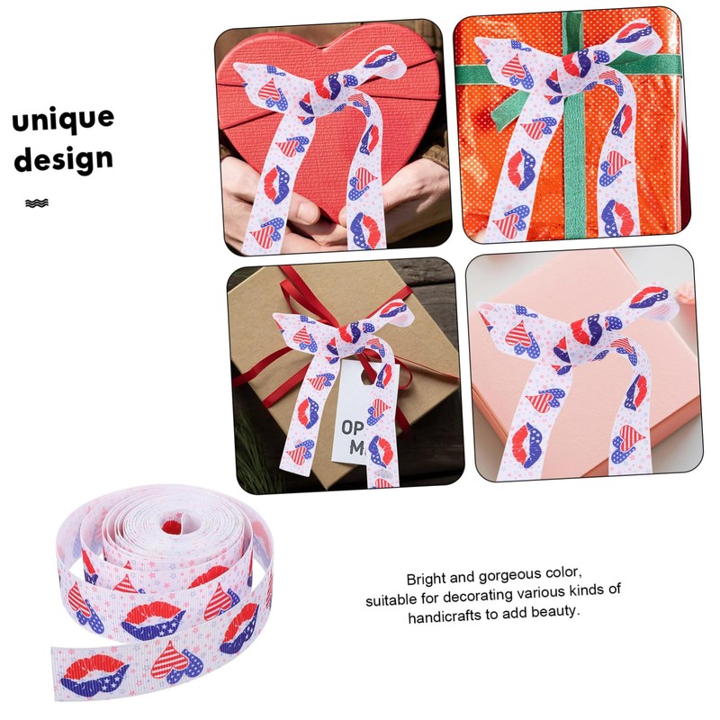 KONTONTY 1 Roll Independence Day Ribbon Yards Wide Festive Wrapping