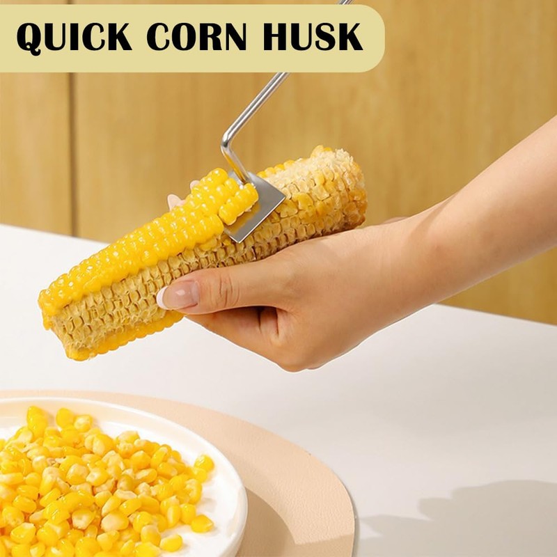 Agamino Corn Peeler, 2pcs Stainless Steel Corn Cob Stripper Tool