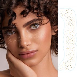 Glitter Freckles Face Tattoo, Glitter Freckles for Face, 6 pcs Gold Sparkle Freckles, Face Glitter Makeup Patches (Gold-Style-1)