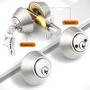 Probrico 2 Pack Satin Brushed Nickel Double Cylinder Deadbolt Lock,