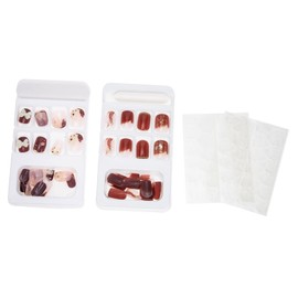 OHPHCALL 48pcs Bow Nail Decorations Full Cover False Nails for Women Gradient Design for Parties Cosplay and Everyday Use