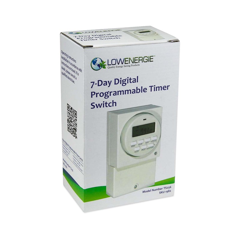 Lowenergie 7-Day Digital Programmable Wall Timer Switch, 16A 3000 watts,