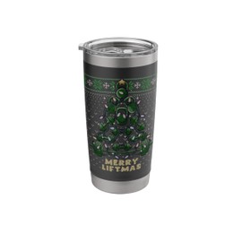 Oh Liftmas Tree Kettlebell Gym Ugly Christmas Sweater Stainless Steel Insulated Tumbler