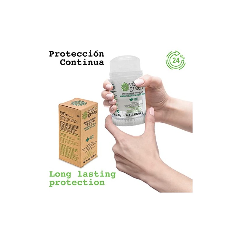 Desodorante Piedra Natural Aloe Vera 100g Sin Color 6 u/pqt