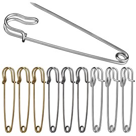BUOKKON 30Pcs 3" Large Safety Pins, Three Colors Heavy Duty Safety Pins