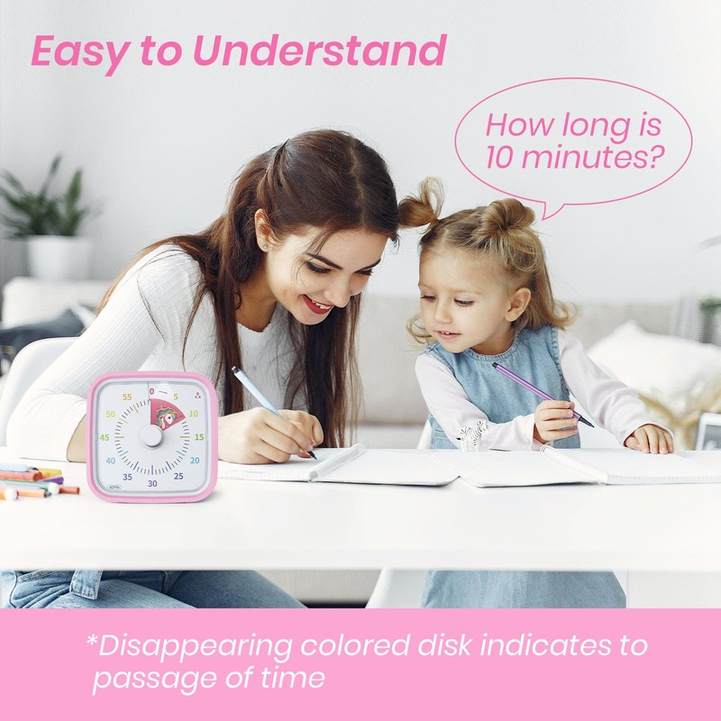 Yunbaoit Visual Timer with Protective Case, Unicorn Disk 60 Minute